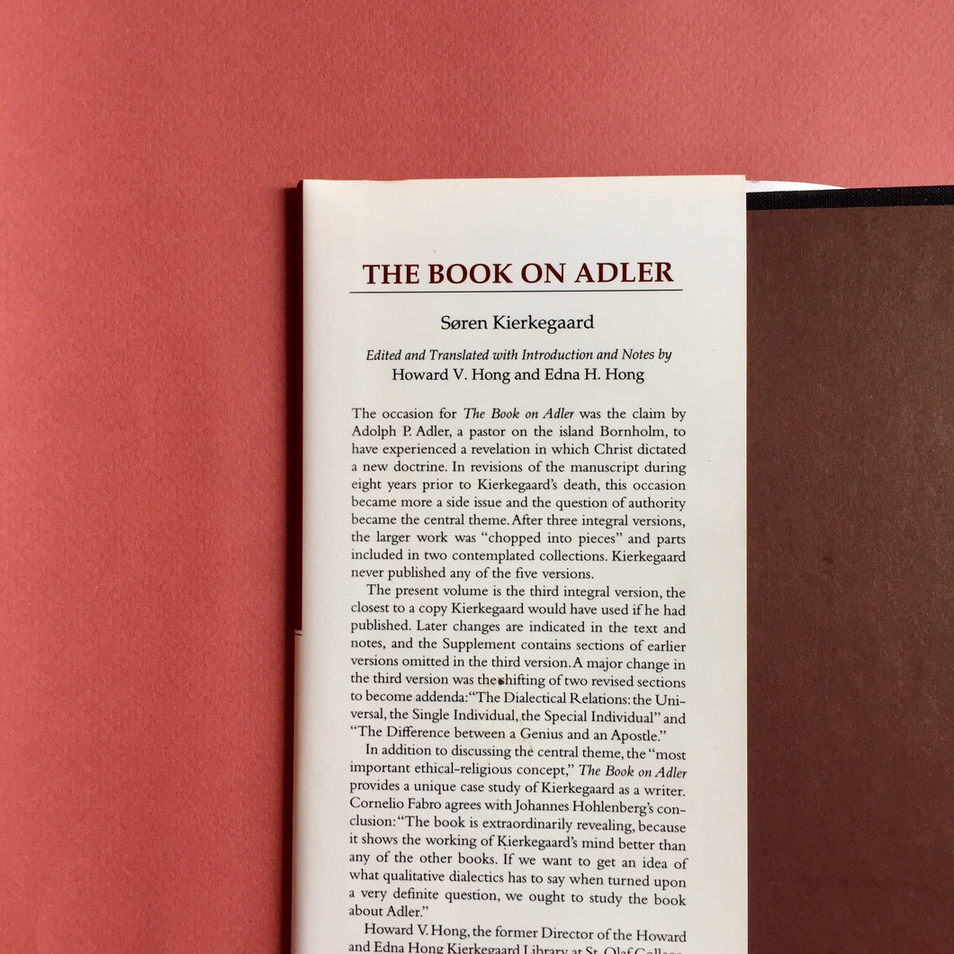 The Book on Adler (Kierkegaards Writings, Volume 24)